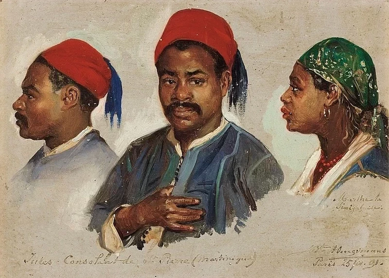 Ritratto di Jules Consolant de Saint Pierre e di Martha la senegalese